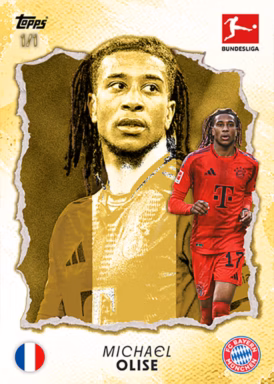 2024-25 TOPPS International Stars Bundesliga Soccer Cards - Base Card Gold Parallel - Michael Olise