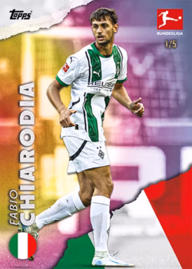 2024-25 TOPPS International Stars Bundesliga Soccer Cards - Base Card Rainbow Parallel - Fabio Chiarodia