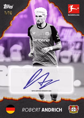 2024-25 TOPPS International Stars Bundesliga Soccer Cards - German Internationals Autograph Card Purple Parallel - Robert Andrich