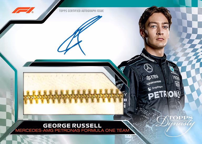 2024 TOPPS Dynasty Formula 1 Racing Cards - Autograph Flag Relic Card Suit Zipper Parallel - George Russell