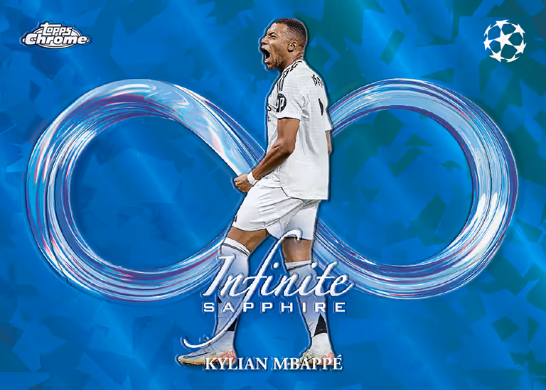 2024-25 TOPPS Chrome Sapphire Edition UEFA Club Competitions Soccer Cards - Infinite Sapphire Insert Card - Kylian Mbappe