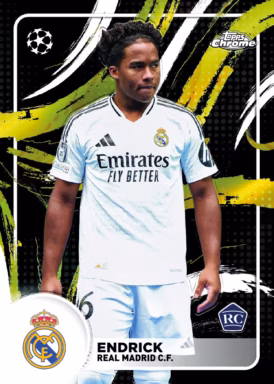 2024-25 TOPPS Chrome UEFA Club Competitions Soccer Cards - Soccer Brush Insert Card - Endrick