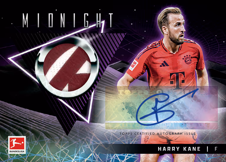 2024-25 TOPPS Midnight Bundesliga Soccer Cards - Autograph Jersey Relic Card - Harry Kane