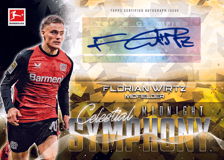 2024-25 TOPPS Midnight Bundesliga Soccer Cards - Celestial Symphony Autograph Card Daybreak Parallel - Florian Wirtz