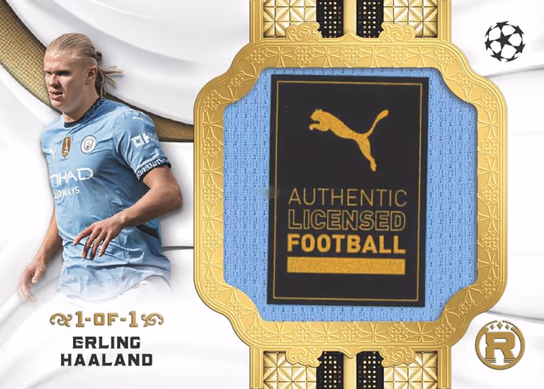 2024-25 TOPPS Reverence UEFA Club Competitions Soccer Cards - Reverence Laundry Tag Relic Card - Erling Haaland