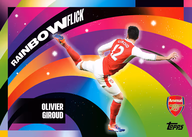 2025-26 TOPPS Arsenal FC Team Set Soccer Cards - Rainbow Flick Insert Card - Olivier Giroud