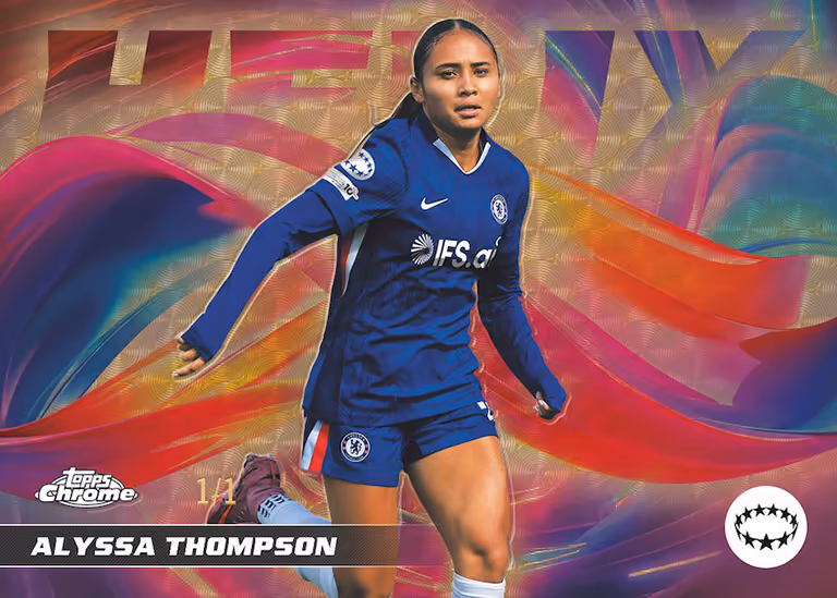 2025-26 TOPPS Chrome UEFA Women's Champions League Soccer Cards - Helix Insert Card SuperFractor Parallel - Alyssa Thompson