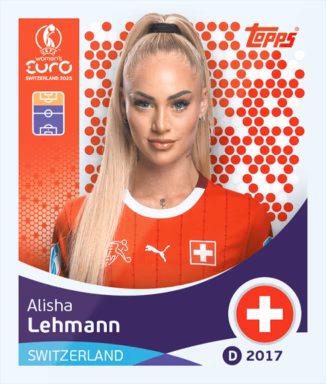 TOPPS UEFA Women's Euro 2025 Sticker - Base Sticker - Alisha Lehmann