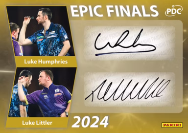 2026 PANINI PDC World Championship Darts Cards - Epic Finals Autograph Card Gold Parallel - Luke Humphries / Luke Littler