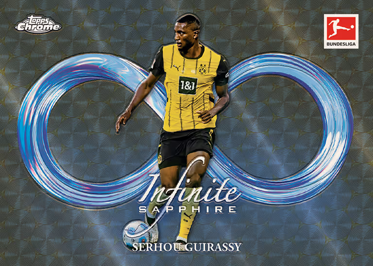 2024-25 TOPPS Chrome Sapphire Edition Bundesliga Soccer Cards - Infinite Sapphire Insert Card SuperFractor Parallel - Serhou Guirassy