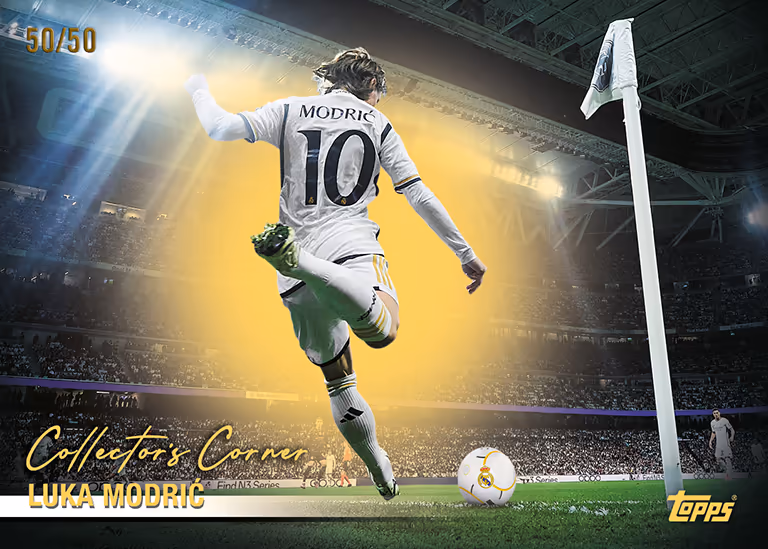 2025-26 TOPPS Real Madrid C.F. Team Set Soccer Cards - Collectors Corner Base Card Gold Parallel - Luka Modric