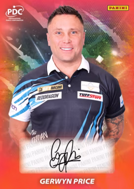 2025 PANINI PDC Premier League Darts Trading Cards - Base Autograph Red Paralell - Gerwyn Price