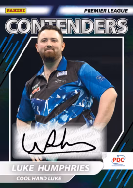 2025 PANINI PDC Premier League Darts Trading Cards - Contenders Autograph Card Black Paralell - Luke Humphries