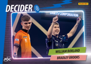 2026 PANINI PDC World Championship Darts Cards - Decider Insert Card Blue Parallel - William Borland / Bradley Brooks