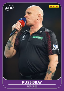 2026 PANINI PDC World Championship Darts Cards - PDC Insert Card Purple Parallel - Russ Bray
