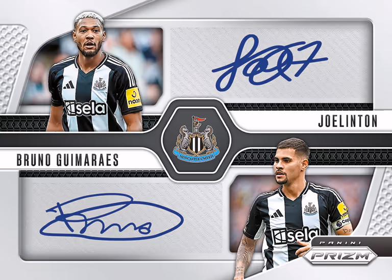 2024-25 PANINI Prizm Premier League Soccer Cards - Dual Signatures Card - Joelinton / Bruno Guimaraes