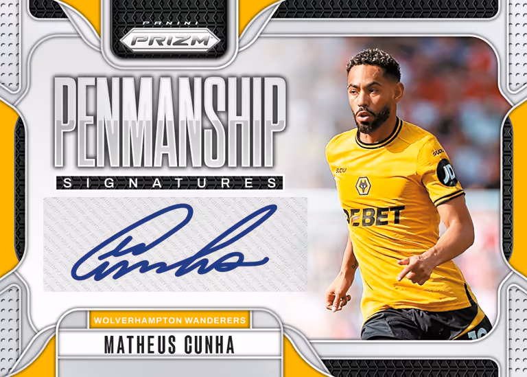 2024-25 PANINI Prizm Premier League Soccer Cards - Penmanship Signatures Card - Matheus Cunha