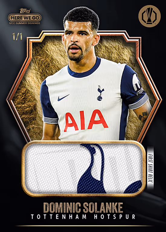 2024-25 TOPPS Summer Signings Here We Go by Fabrizio Romano UEFA Club Competitions Soccer Cards - First Shirt Relic Card - Dominic Solanke