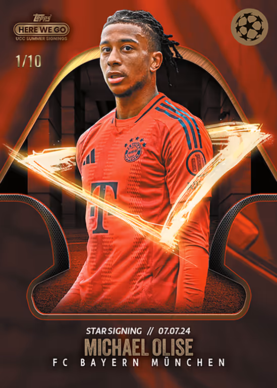 2024-25 TOPPS Summer Signings Here We Go by Fabrizio Romano UEFA Club Competitions Soccer Cards - Star Signings Base Card | Red Parallel - Michael Olise
