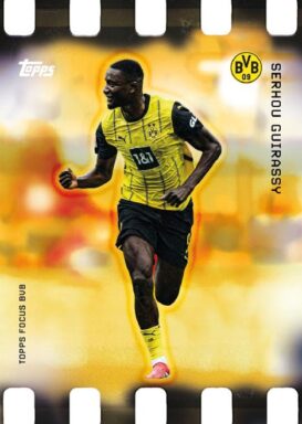 2025-26 TOPPS Focus Borussia Dortmund Soccer Cards - Golden Hour Base Card - Serhou Guirassy