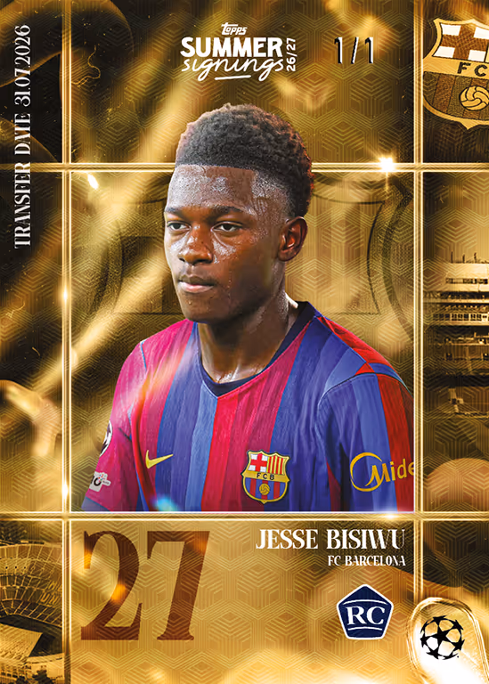 2026-27 TOPPS Summer Signings UEFA Club Competitions Soccer Cards - Rise to Stardom Insert Card - Jesse Bisiwu