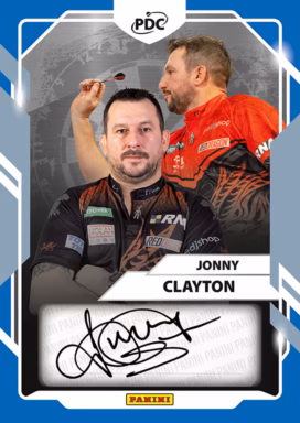 2026 PANINI PDC World Championship Darts Cards - Base Autograph Card Blue Parallel - Jonny Clayton
