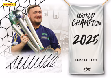 2026 PANINI PDC World Championship Darts Cards - World Champions Autograph Card Black Parallel - Luke Littler