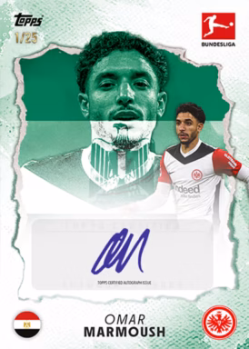 2024-25 TOPPS International Stars Bundesliga Soccer Cards - Base Autograph Green Parallel - Omar Marmoush