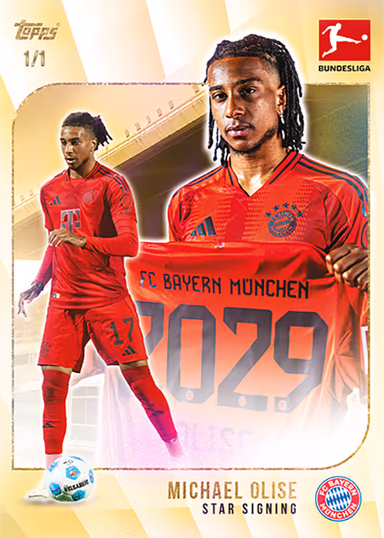 2024-25 TOPPS Summer Signings Bundesliga Soccer Cards - Star Signings Base Card | Gold Parallel - Michael Olise