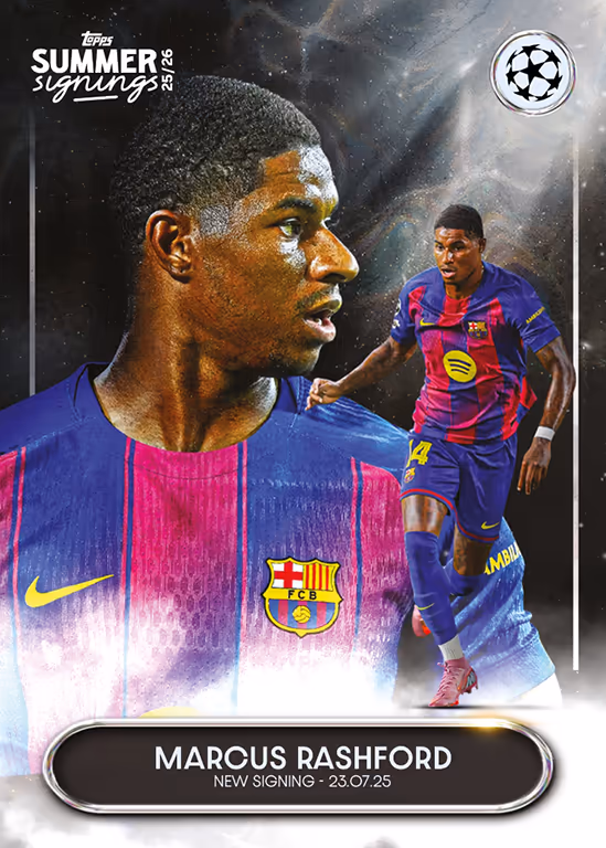 2025-26 TOPPS Summer Signings UEFA Club Competitions Soccer Cards - New Signings Base Card - Marcus Rashford