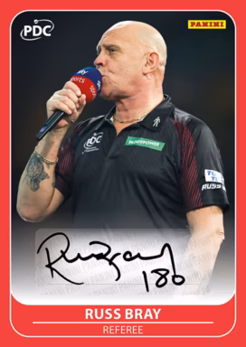 2026 PANINI PDC World Championship Darts Cards - PDC Autograph Card Red Parallel - Russ Bray