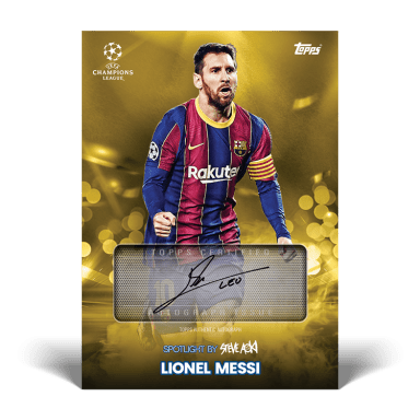 2020-21 TOPPS Football Festival by Steve Aoki UEFA Champions League Soccer Cards - Messi