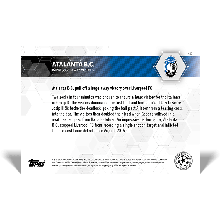 2020-21 TOPPS NOW UEFA Champions League Soccer Cards