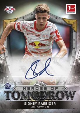 2021-22 TOPPS Chrome Bundesliga Soccer Cards - Heroes of Tomorrow Insert Raebiger