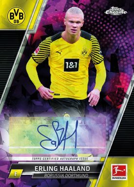 2021-22 TOPPS Chrome Sapphire Edition Bundesliga Soccer Cards - Autograph Card Padparadscha Parallel Haaland