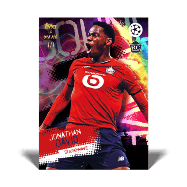 2021-22 TOPPS Football Festival by Steve Aoki UEFA Champions League Soccer Cards - Jonathan David Soundwave