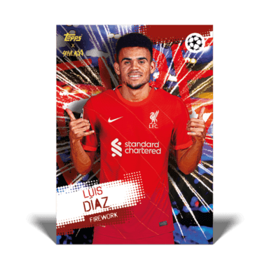 2021-22 TOPPS Football Festival by Steve Aoki UEFA Champions League Soccer Cards - Luis Diaz Firework
