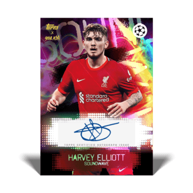 2021-22 TOPPS Football Festival by Steve Aoki UEFA Champions League Soccer Cards - Harvey Elliott Soundwave Autograph Card