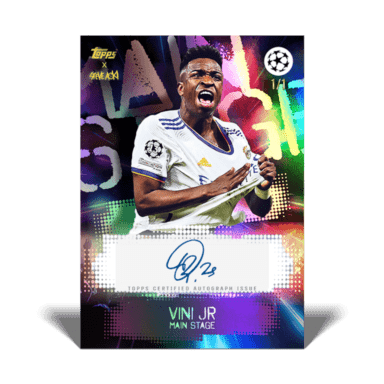 2021-22 TOPPS Football Festival by Steve Aoki UEFA Champions League Soccer Cards - Vini Jr Main Stage Autograph Card