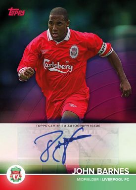 2021-22 TOPPS Liverpool FC Official Team Set Soccer Cards - Base Autograph Red Parallel John Barnes