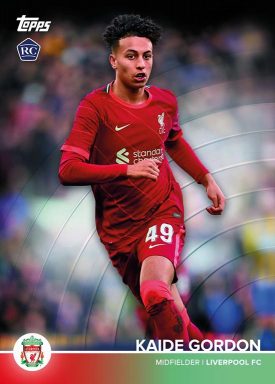 2021-22 TOPPS Liverpool FC Official Team Set Soccer Cards - Base Card Kaide Gordon