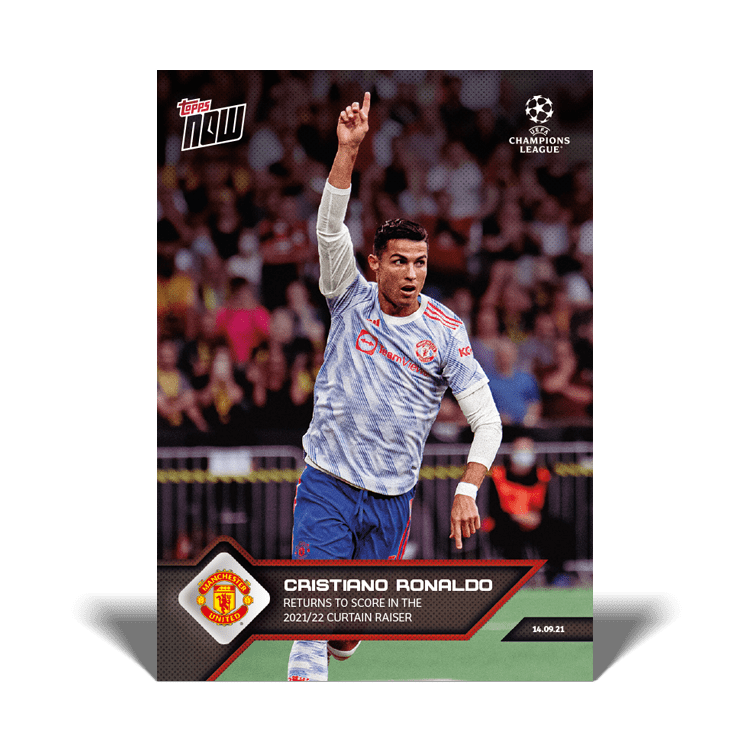 Manchester United Record Cristiano Ronaldo Topps Now UCL 2021-22 Card 036 