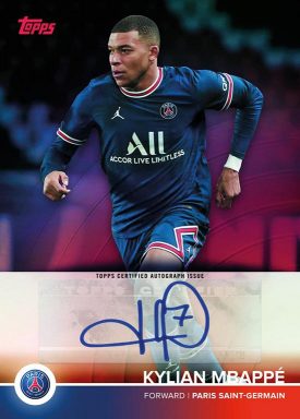2021-22 TOPPS Paris Saint-Germain Official Team Set Soccer Cards - Base Autograph Mbappé