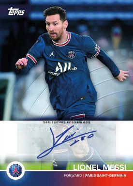 2021-22 TOPPS Paris Saint-Germain Official Team Set Soccer Cards - Base Autograph Messi