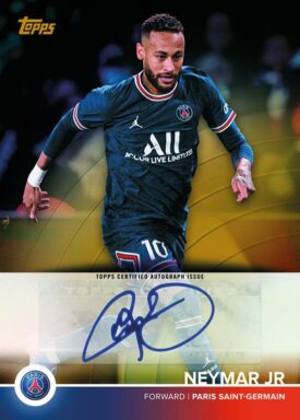 2021-22 TOPPS Paris Saint-Germain Official Team Set Soccer Cards - Base Autograph Neymar Jr