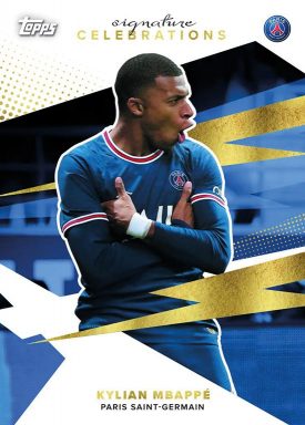 2021-22 TOPPS Paris Saint-Germain Official Team Set Soccer Cards - Signature Celebrations Mbappé
