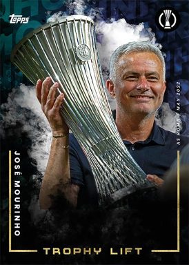 2021-22 TOPPS Platinum José Mourinho Curated UEFA Club Competitions Soccer Cards Set - Trophy Lift 2022