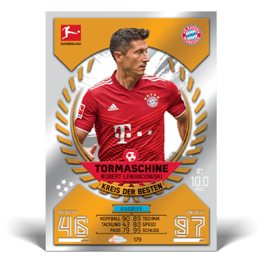TOPPS Bundesliga Match Attax Chrome 2021/22 Soccer Cards - Lewandowski