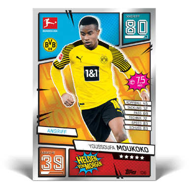 TOPPS Bundesliga Match Attax Chrome 2021/22 Soccer Cards - Moukoko