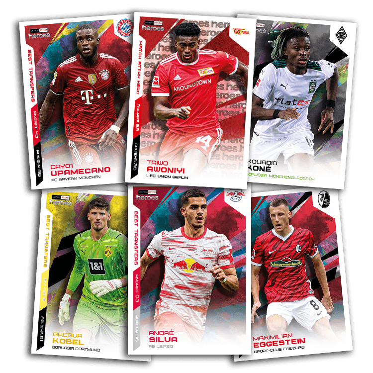 TOPPS Bundesliga Match Attax Heroes 2021/22 Soccer Cards - Cards Pack 6